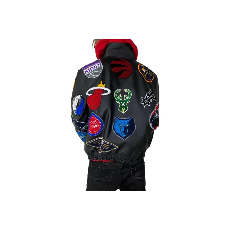 JEFF HAMILTON X Nba Collage Vegan Leather Jacket-6