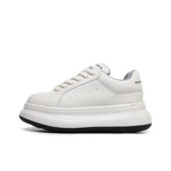Hong Kong Meng Slip Resistant Waterproof Abrasion Resistant Height Increasing Low Top Skateboard Shoes Unisex White