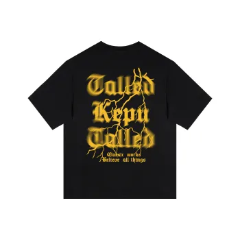 Kepu T Shirt Unisex Black Stamp Yellow
