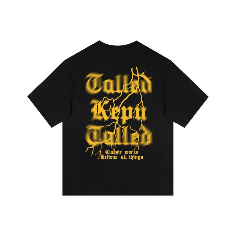 Kepu T Shirt Unisex Black Stamp Yellow-0