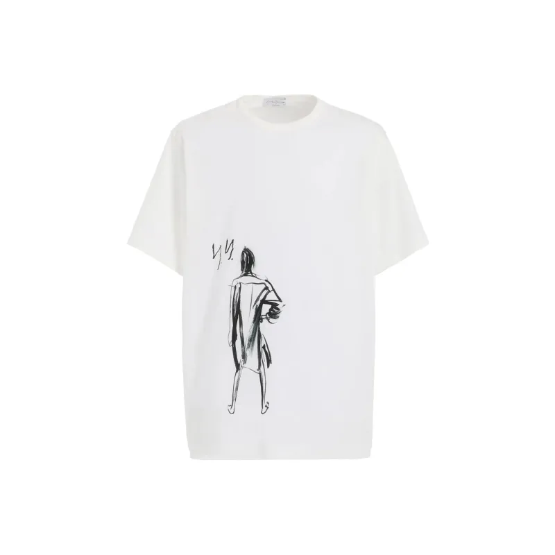 Yohji Yamamoto Single Jersey Printed Half Sleeve T Shirt-0
