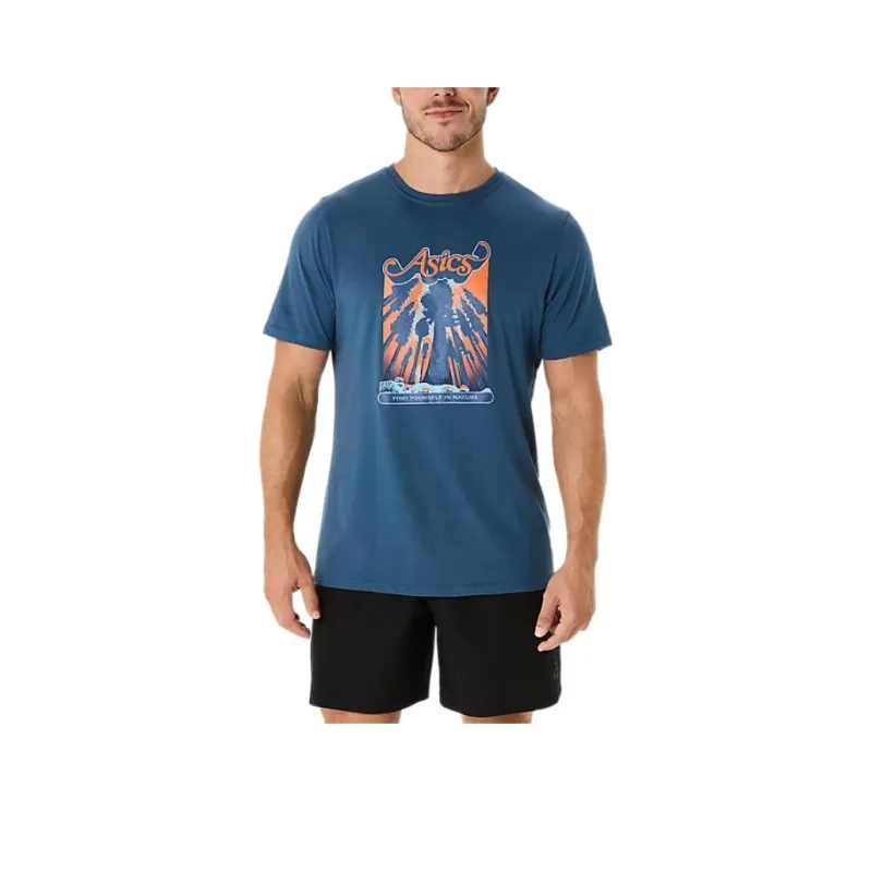 Asics T-Shirt Unisex Vintage Indigo-0