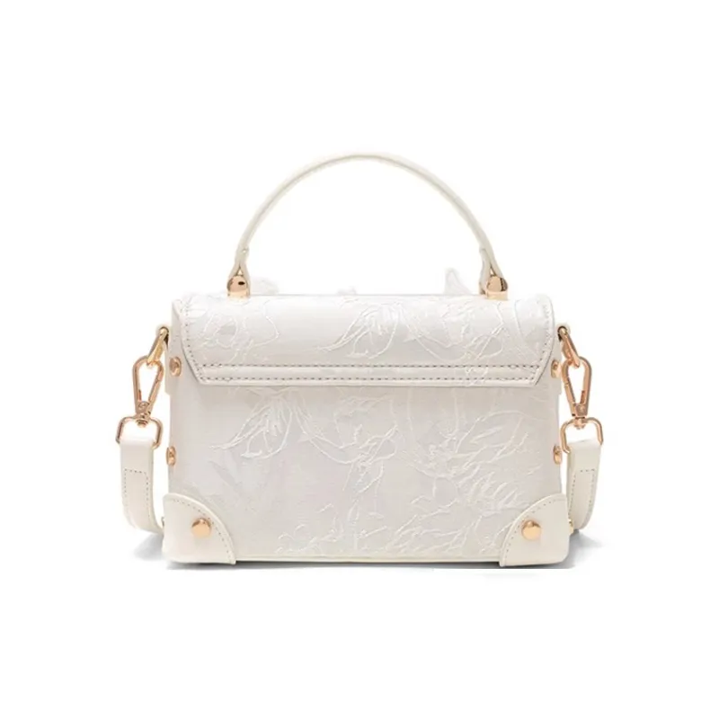 CLEVER& KETCH PU Box Bag Handbags Women's White/Pink-3