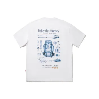 LiNing T Shirt Men's Standard White Mountaineering Map