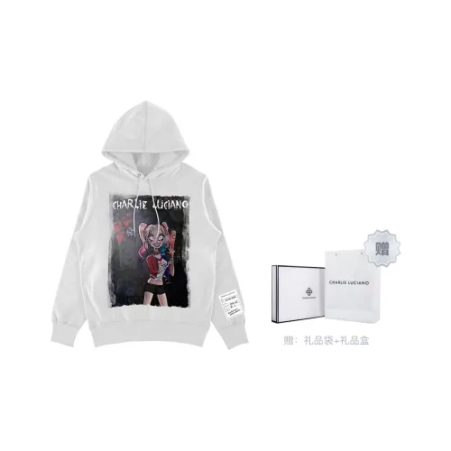 Charlie Luciano Hooded Loose Fit Regular Sweatshirt Unisex White