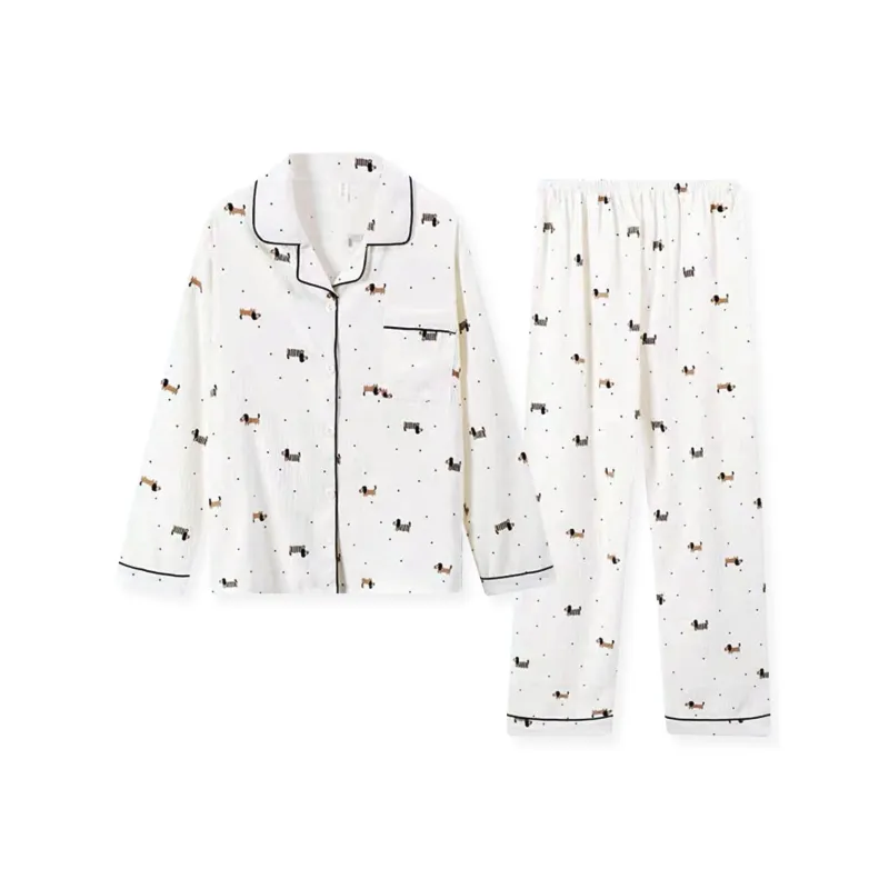 WANANNI Pajama Set Women's Apricot White-0