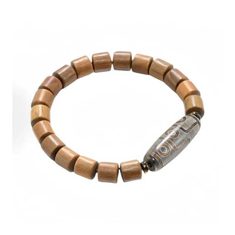 YUFENGXI Green Sandalwood Wooden Bracelets Unisex-5