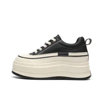 ZHR Skateboard Shoes Women's Low Top Beige, Beige Black