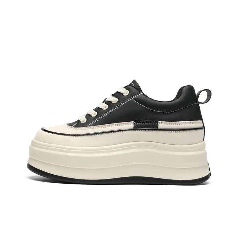 ZHR Skateboard Shoes Women's Low Top Beige, Beige Black-7