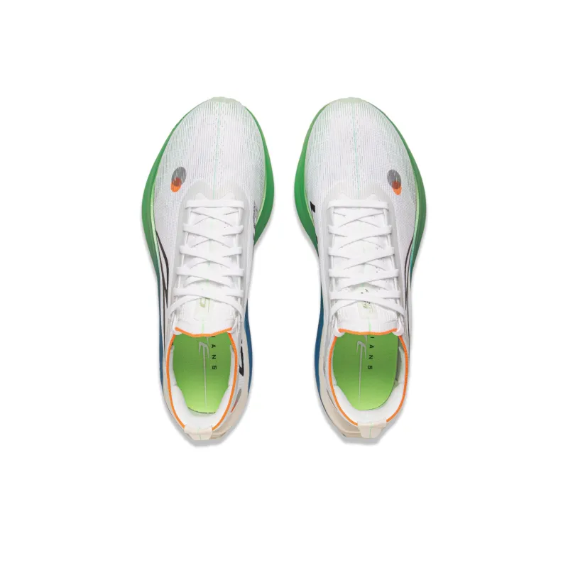 LiNing Flyco 5 ELITE Cushioning, Slip Resistant, Rebound Low Top Marathon Racing Running Shoes Unisex White Green Blue-3