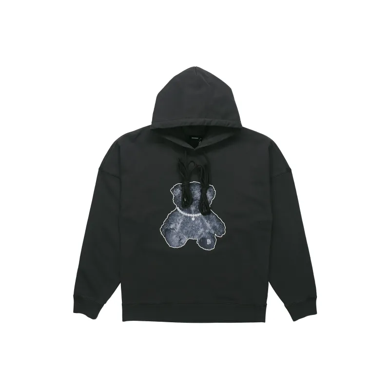 WE11DONE Pearl Necklace Teddy Hoodie-0
