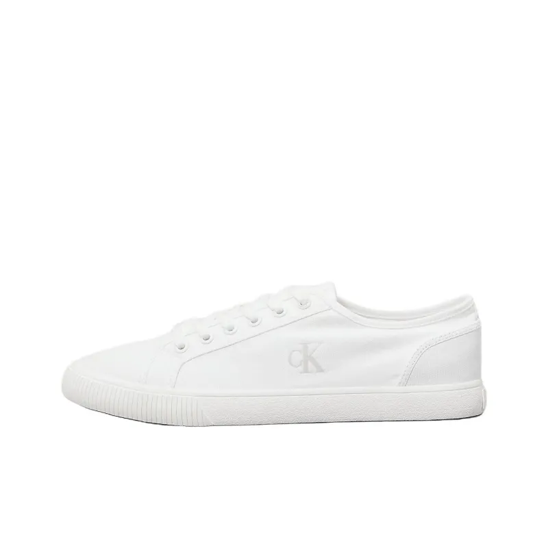 CKJ CALVIN KLEIN JEANS Low Top Canvas Shoes Men's White-0