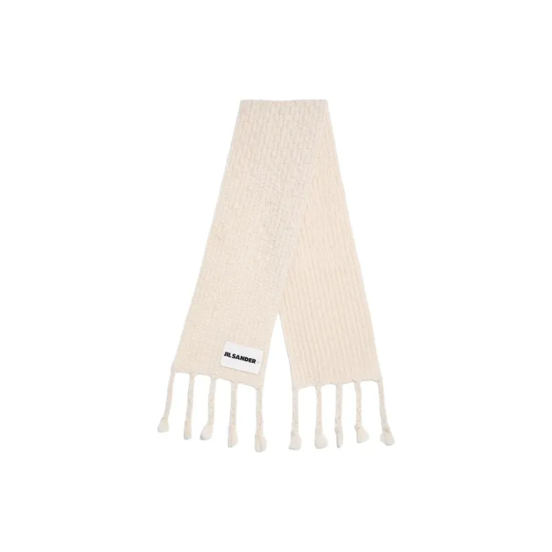JIL SANDER Mohair, Alpaca Knit Scarves Men's White-0
