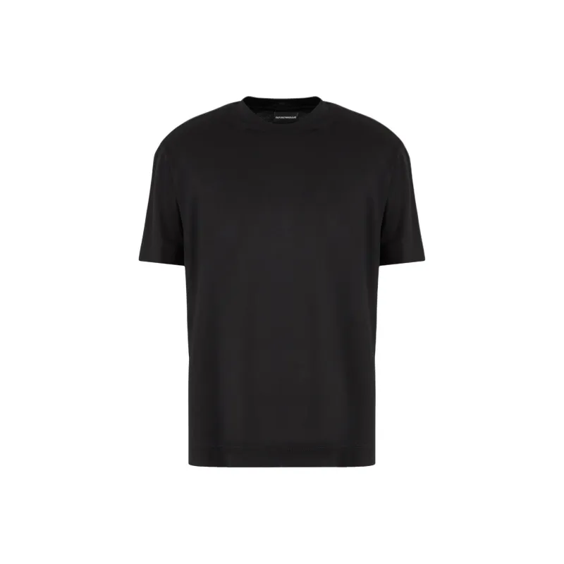 EMPORIO ARMANI Lyocell blend Jersey T shirt With Embossed Logo Tape-0