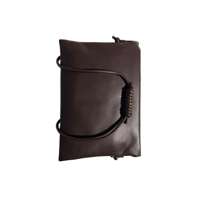 ST. AGNI Lambskin Shoulder Bag Women's Chocolate-1