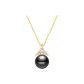 S925 Silver Tahitian Black Pearl Necklace
