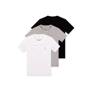 ALLSAINTS T Shirts Men 3 Pack Black+Gray+White