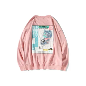 LAMLICKA Crew Neck Loose Fit Regular Sweatshirt Unisex
