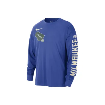 Nike Milwaukee Bucks Courtside City Edition Men's Nike Nba Max90 Long Sleeve T Shirt