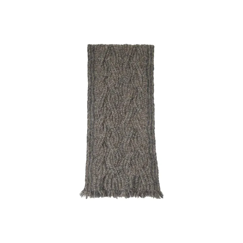 ECKHAUS LATTA Alpaca Merino Wool Polyamide Knit Scarves Men's Stone Color-1