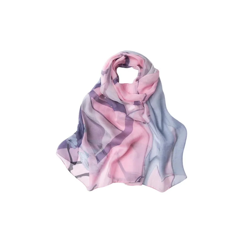 H YXIANG Silk Scarves Women's-12