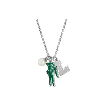 LACOSTE Stainless Steel Necklaces Unisex Silver/Green 2040453