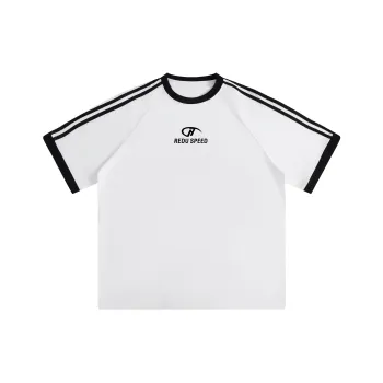 REDU T Shirt Unisex White & Black Stripes