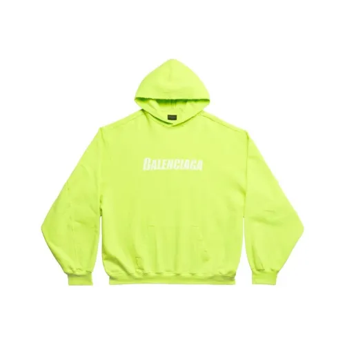 Balenciaga FW22 Sweatshirt Loose Fit Style Men's Fluorescent Yellow