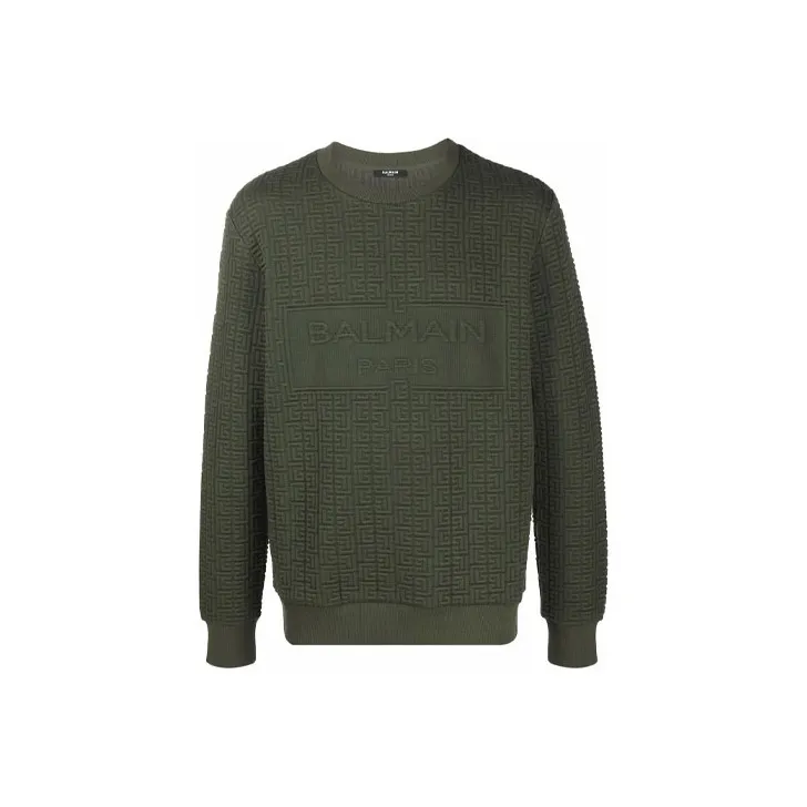 BALMAIN Sweatshirts Men Green-0