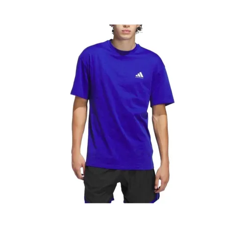 Adidas T Shirt Men's Semi Neon Blue/Pink White