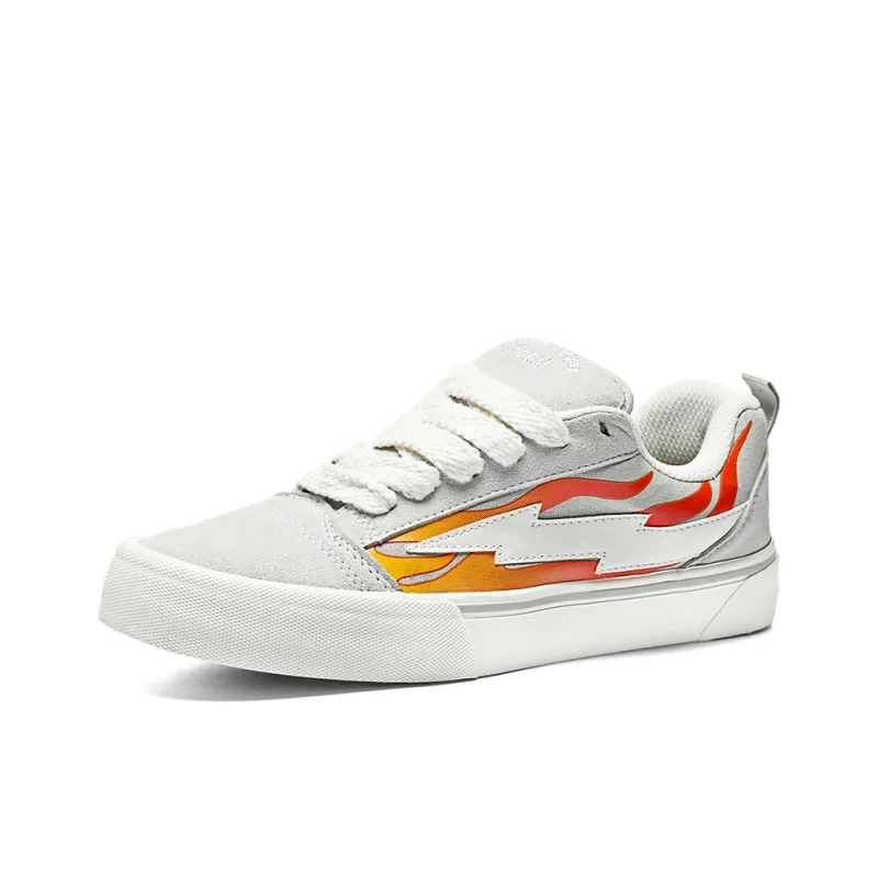 SITULANG Lightning Storm Low Top Canvas Shoes Unisex Flame Black/Blue-13