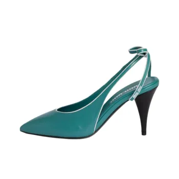 MIU MIU Slim Heel High Heels 8.5cm Women's Peacock Blue