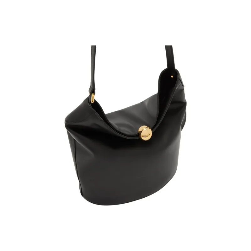 Furla Calfskin Bucket Bag Handbag Trumpets Women's Black-1