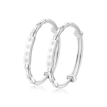 Lao Feng Xiang S999 Fine Silver Sterling Silver Bangle 1 Pair Kids'