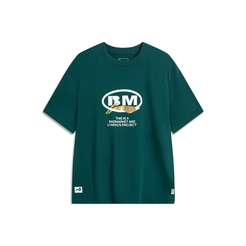 LiNing x BADMARKET Sports Life Collection T Shirt Men's Reef Green-0