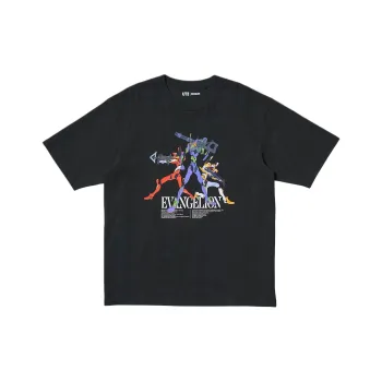 UNIQLO x EVA, EVA Neon Genesis Evangelion, Collaboration SS25 T Shirt Men's Black