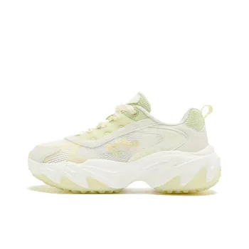 QIAODAN Spriggle Bunny V Durable Breathable Low Top Chunky Sneakers Women's White Green