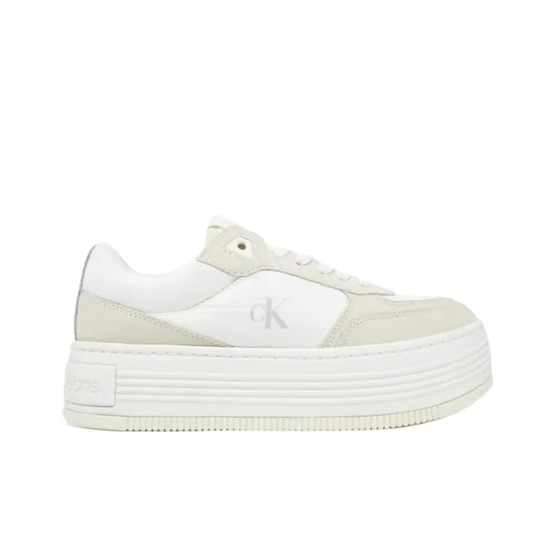 CKJ CALVIN KLEIN JEANS Low Top Skateboard Shoes Women's Beige-1
