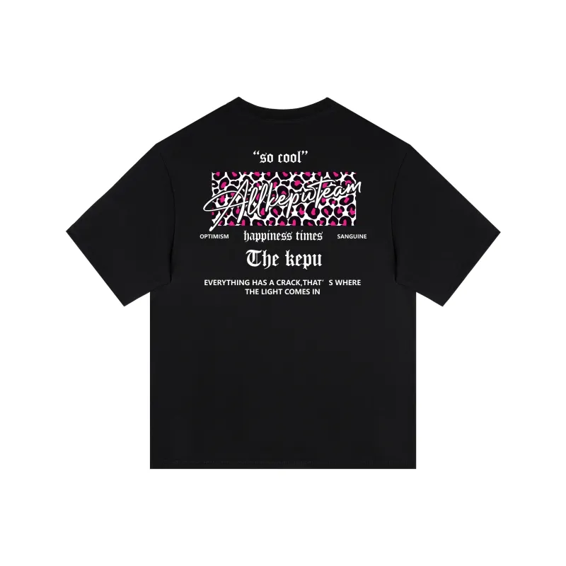 Kepu T Shirt Unisex Black With Pink Print-0
