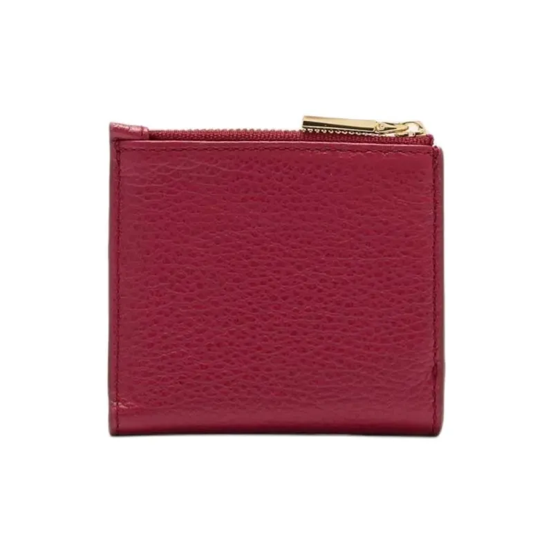 COCCINELLE Grain Leather Wallet Trumpets Women's Red-1