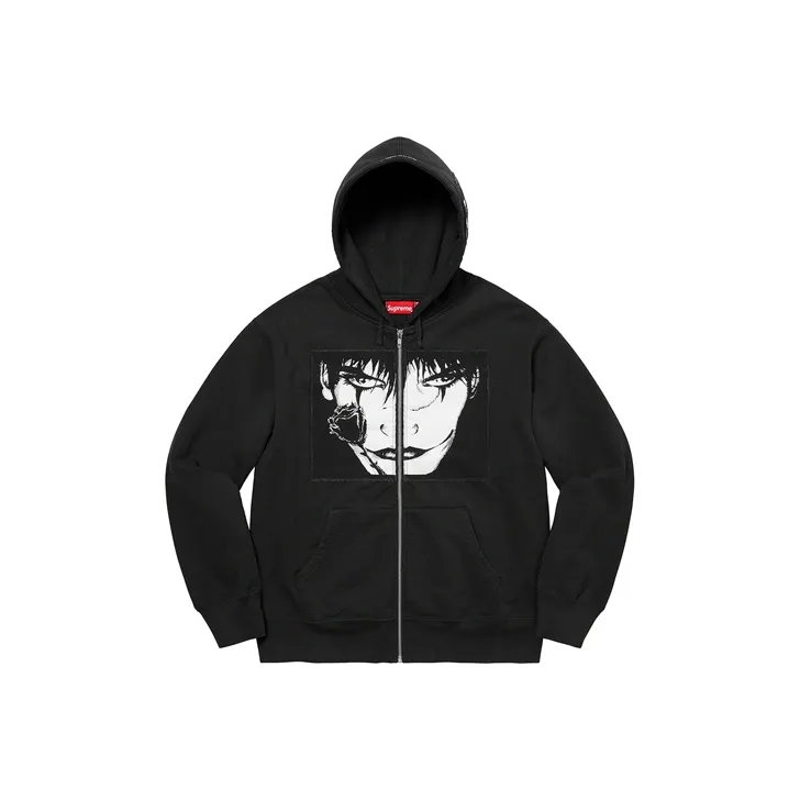 Supreme X The Crow Zip Up Hooded Sweatshirt-3