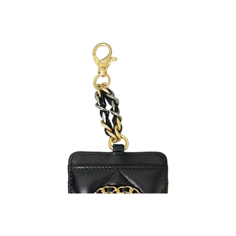 CHANEL 19Bag Sheepskin Card Holder Card Holder Women's Black-2