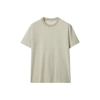 Burberry Logo Printed Striped Crewneck T Shirt