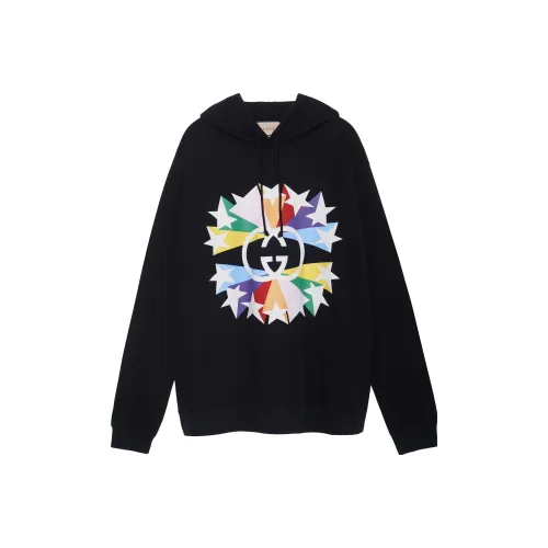 GUCCI Interlocking G Star Burst Print Cotton Sweatshirt