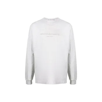 alexander wang Men Glitter Effect Long Sleeve T shirt Grey