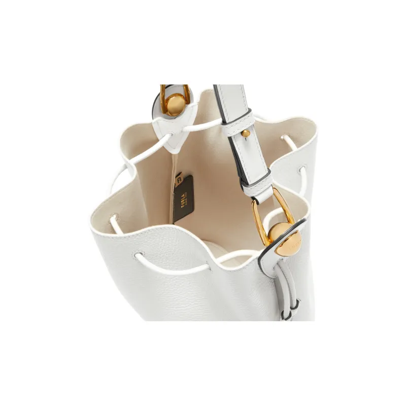 Furla Calfskin Bucket Bag, Handbag, Shoulder Bag Trumpets Women's White-3