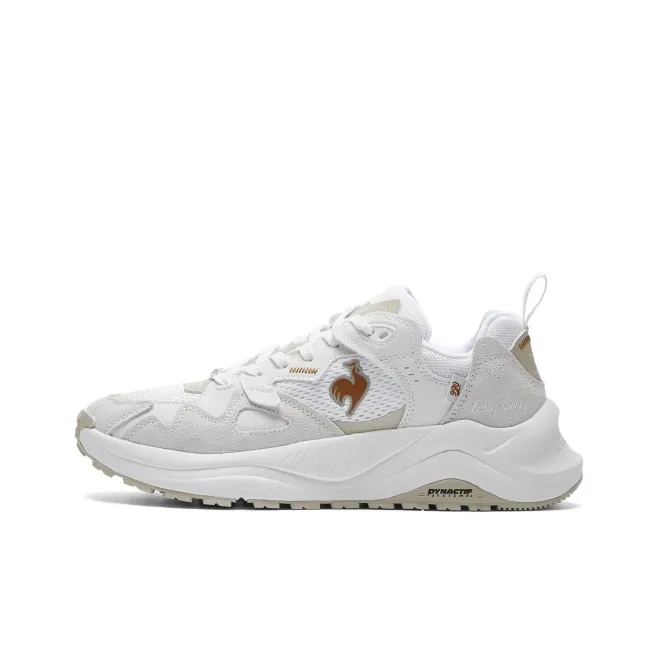 Le Coq Sportif LCS R990 Breathable Low Top Chunky Sneakers Unisex White Khaki-0