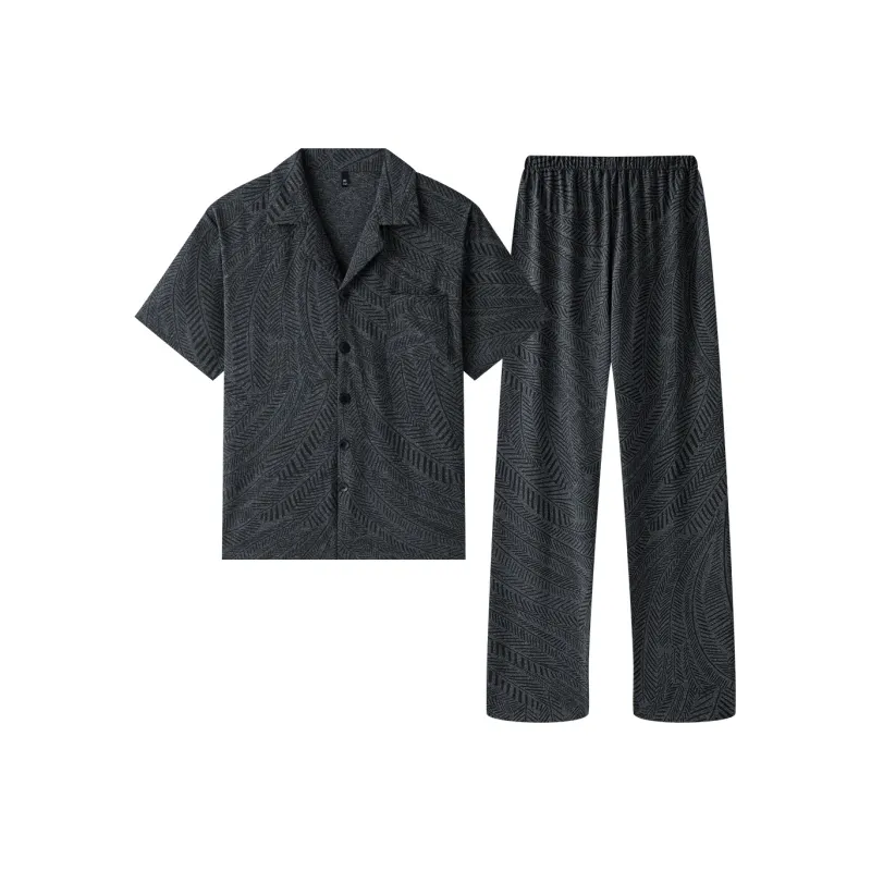 Gongdie Pajama Set Men's Dark Gray-0