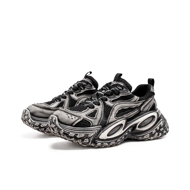 JANECO Slip Resistant, Abrasion Resistant, Breathable Low Top Chunky Sneakers Men's-1
