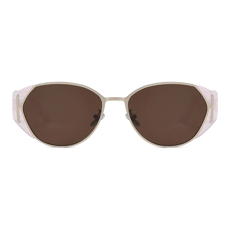 MUYKUY PC Metal Oval Sunglasses Women's-4